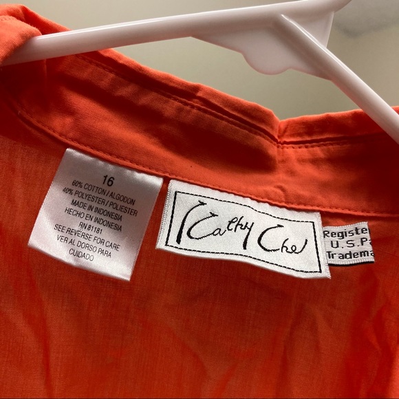 Orange Short Sleeve Button Up Shirt - Picture 4 of 6